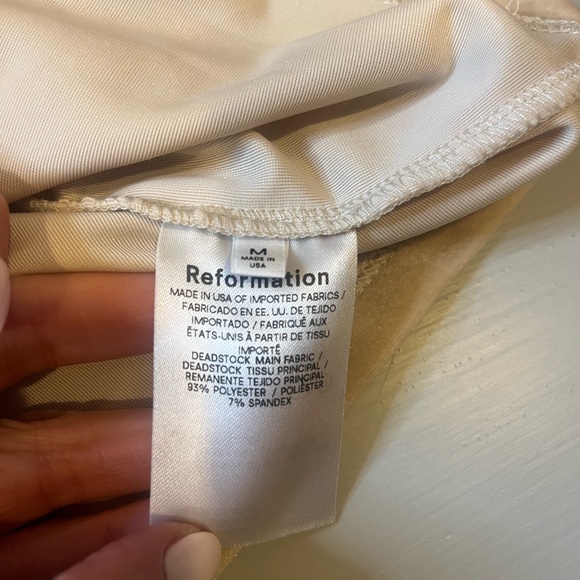 NWOT Reformation Velvet Off-Shoulder Tan Top- medium - Picture 7 of 8